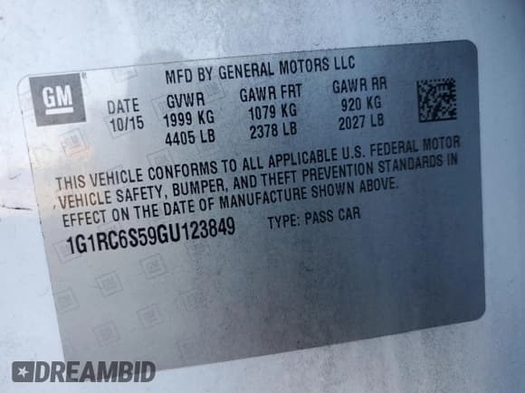 ✅ 2016 Chevrolet Volt LT • VIN: 1G1RC6S59GU123849 • Lot: 83798344. Wystawiony na Copart z przebiegiem 145 847 mil. Bezpłatny archiwum sprzedaży aukcyjnych z USA i szczegółowy raport historii pojazdu na DreamBid. Zdjęcie 12.