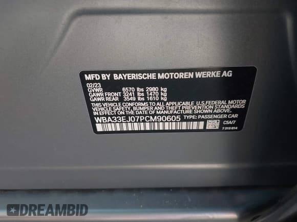 ✅ 2023 BMW 7 Series 760i xDrive • VIN: WBA33EJ07PCM90605 • Лот: 41577454. Опубликован ранее на IAAI с пробегом 30 241 миль. Бесплатный доступ к архиву аукционных продаж из США и подробный отчёт об истории автомобиля на DreamBid. Изображение 9.