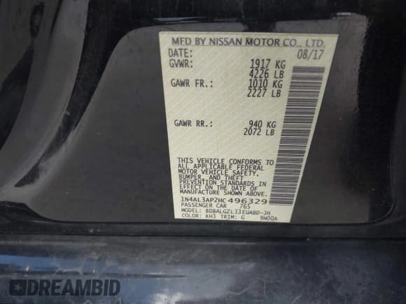 ✅ 2017 Nissan Altima S • VIN: 1N4AL3AP2HC496329 • Лот: 42815000. Опубликован ранее на IAAI с пробегом 97 843 миль. Бесплатный доступ к архиву аукционных продаж из США и подробный отчёт об истории автомобиля на DreamBid. Изображение 9.