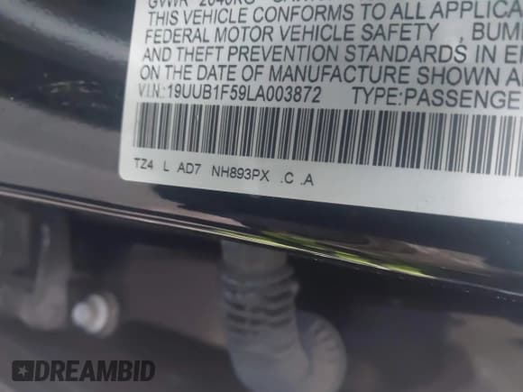 ✅ 2020 Acura TLX Technology • VIN: 19UUB1F59LA003872 • Лот: 43496123. Опубликован ранее на IAAI с пробегом 49 230 миль. Бесплатный доступ к архиву аукционных продаж из США и подробный отчёт об истории автомобиля на DreamBid. Изображение 9.