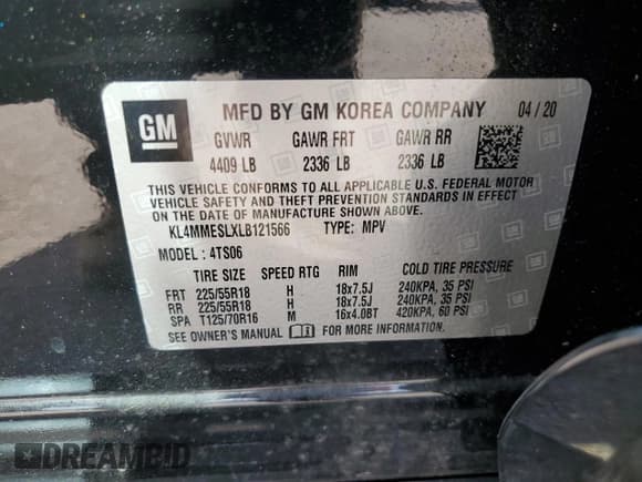 ✅ 2020 Buick Encore GX Select • VIN: KL4MMESLXLB121566 • Лот: 69943295. Опубликован ранее на Copart с пробегом 67 136 миль. Бесплатный доступ к архиву аукционных продаж из США и подробный отчёт об истории автомобиля на DreamBid. Изображение 13.