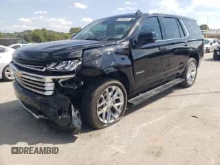 2021 Chevrolet Tahoe High Country с VIN 1GNSKTKL7MR101508, выставлен на аукционе Copart как лот 81669465 с пробегом 44 347 миль миль и Списание • Salvage title. История ставок и продаж доступна на DreamBid. Изображение 1.