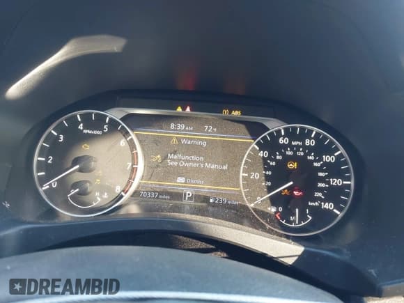 ✅ 2023 Nissan Altima SV • VIN: 1N4BL4DV2PN323823 • Lot: 43224789. Listed on IAAI with 70,337 mi. Free auction sales archive from the USA and detailed vehicle history report at DreamBid. Image 7.