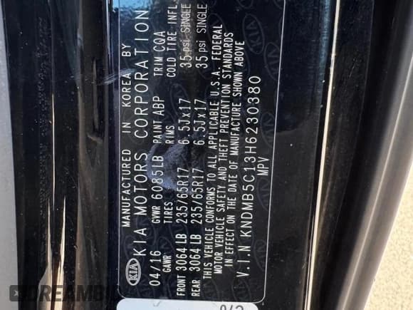 ✅ 2017 Kia Sedona LX • VIN: KNDMB5C13H6230380 • Lot: 85816635. Listed on Copart with 188,788 mi. Free auction sales archive from the USA and detailed vehicle history report at DreamBid. Image 11.