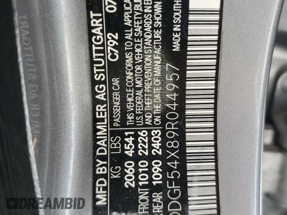 ✅ 2009 Mercedes-Benz C 300 Sport • VIN: WDDGF54X89R044957 • Lot: 56014255. Listed on Copart with 65,684 mi. Free auction sales archive from the USA and detailed vehicle history report at DreamBid. Image 12.