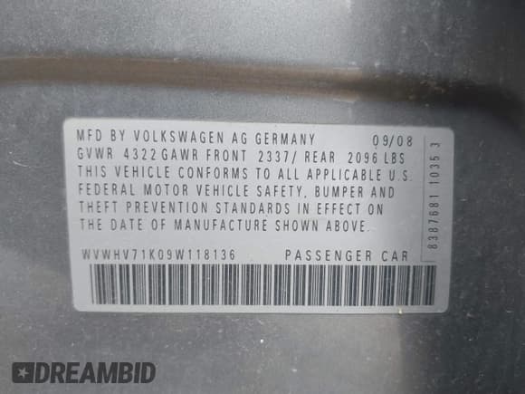 ✅ 2009 Volkswagen Golf GTI • VIN: WVWHV71K09W118136 • Lot: 43464146. Wystawiony na IAAI z przebiegiem 165 220 mil. Bezpłatny archiwum sprzedaży aukcyjnych z USA i szczegółowy raport historii pojazdu na DreamBid. Zdjęcie 9.