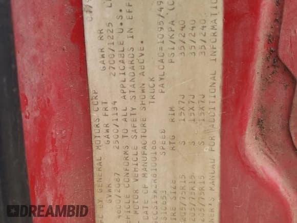 ✅ 1994 Chevrolet S-10 LS • VIN: 1GCCS19W2R8100166 • Лот: 88144695. Опубликован ранее на Copart с пробегом 277 864 миль. Бесплатный доступ к архиву аукционных продаж из США и подробный отчёт об истории автомобиля на DreamBid. Изображение 12.