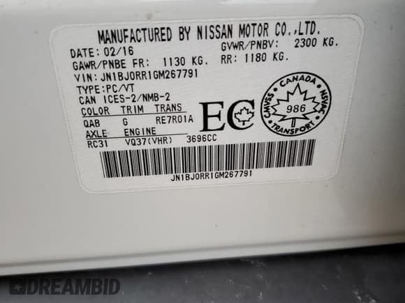 ✅ 2016 Infiniti QX50 • VIN: JN1BJ0RR1GM267791 • Lot: 43334394. Listed on Copart with 55,805 mi. Free auction sales archive from the USA and detailed vehicle history report at DreamBid. Image 13.