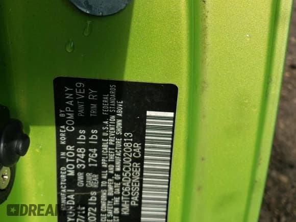 ✅ 2012 Hyundai Veloster w/Red Int • VIN: KMHTC6AD5CU020813 • Lot: 80635344. Wystawiony na Copart z przebiegiem 133 415 mil. Bezpłatny archiwum sprzedaży aukcyjnych z USA i szczegółowy raport historii pojazdu na DreamBid. Zdjęcie 12.