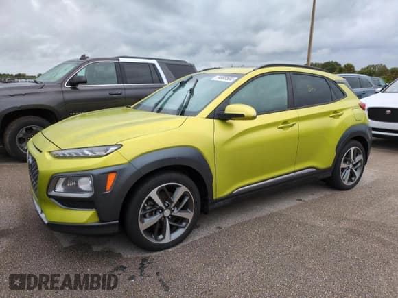 ✅ 2019 Hyundai Kona Ultimate • VIN: KM8K53A53KU233755 • Лот: 74968504. Опубликован ранее на Copart с пробегом Не указан. Бесплатный доступ к архиву аукционных продаж из США и подробный отчёт об истории автомобиля на DreamBid. Изображение 1.