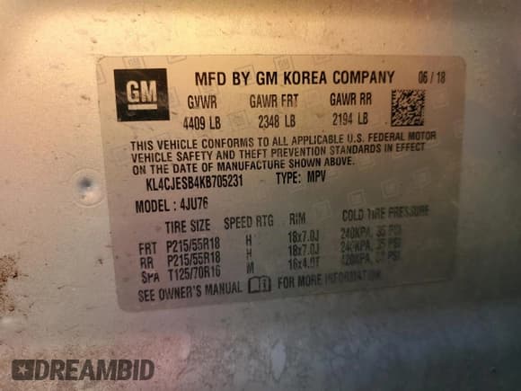 ✅ 2019 Buick Encore Preferred • VIN: KL4CJESB4KB705231 • Lot: 89517705. Wystawiony na Copart z przebiegiem 155 555 mil. Bezpłatny archiwum sprzedaży aukcyjnych z USA i szczegółowy raport historii pojazdu na DreamBid. Zdjęcie 13.