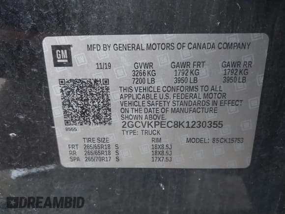 ✅ 2019 Chevrolet Silverado 1500 LT • VIN: 2GCVKPEC8K1230355 • Lot: 41124133. Wystawiony na IAAI z przebiegiem 135 034 mil. Bezpłatny archiwum sprzedaży aukcyjnych z USA i szczegółowy raport historii pojazdu na DreamBid. Zdjęcie 9.