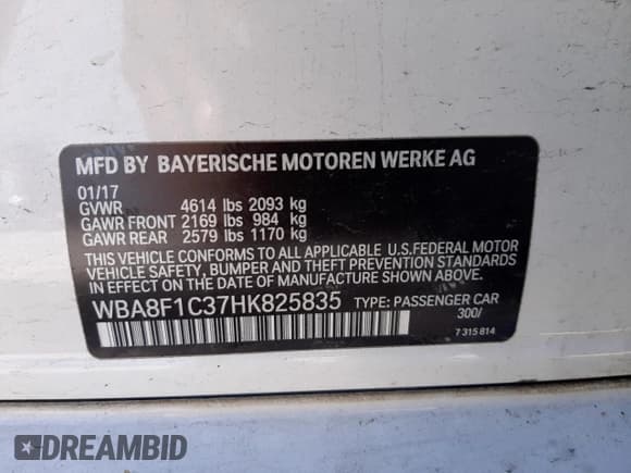 ✅ 2017 BMW 3 Series 328d xDrive • VIN: WBA8F1C37HK825835 • Lot: 75904234. Wystawiony na Copart z przebiegiem 241 103 mil. Bezpłatny archiwum sprzedaży aukcyjnych z USA i szczegółowy raport historii pojazdu na DreamBid. Zdjęcie 12.