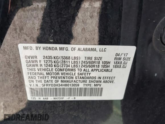 ✅ 2017 Acura MDX • VIN: 5FRYD3H34HB013059 • Лот: 43148459. Опубликован ранее на IAAI с пробегом 123 728 миль. Бесплатный доступ к архиву аукционных продаж из США и подробный отчёт об истории автомобиля на DreamBid. Изображение 9.