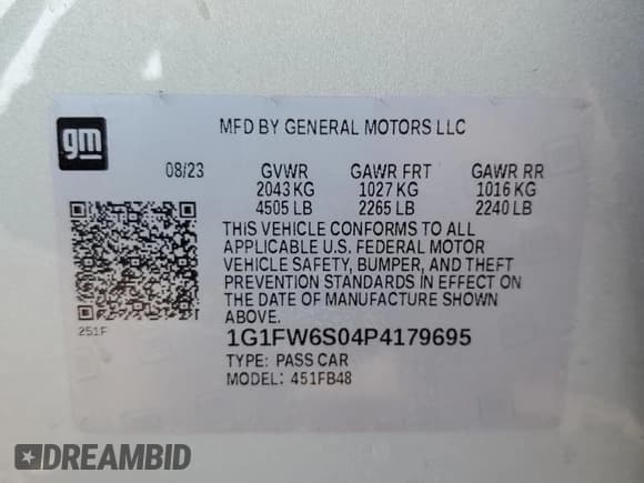 ✅ 2023 Chevrolet Bolt EV 1LT • VIN: 1G1FW6S04P4179695 • Lot: 63068824. Wystawiony na Copart z przebiegiem 10 561 mil. Bezpłatny archiwum sprzedaży aukcyjnych z USA i szczegółowy raport historii pojazdu na DreamBid. Zdjęcie 12.