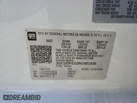 ✅ 2022 Chevrolet Silverado 1500 LT Trail Boss • VIN: 3GCUDFED2NG601935 • Lot: 57269695. Wystawiony na Copart z przebiegiem 62 485 mil. Bezpłatny archiwum sprzedaży aukcyjnych z USA i szczegółowy raport historii pojazdu na DreamBid. Zdjęcie 13.