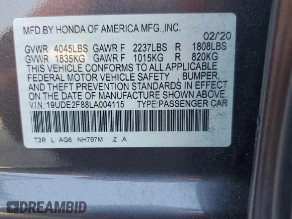 ✅ 2020 Acura ILX Premium • VIN: 19UDE2F88LA004115 • Лот: 69584865. Опубликован ранее на Copart с пробегом 31 230 миль. Бесплатный доступ к архиву аукционных продаж из США и подробный отчёт об истории автомобиля на DreamBid. Изображение 12.