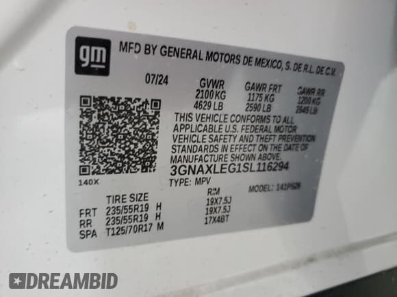 ✅ 2025 Chevrolet Equinox FWD RS • VIN: 3GNAXLEG1SL116294 • Lot: 65972745. Wystawiony na Copart z przebiegiem 4 395 mil. Bezpłatny archiwum sprzedaży aukcyjnych z USA i szczegółowy raport historii pojazdu na DreamBid. Zdjęcie 14.