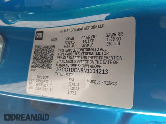 ✅ 2022 Chevrolet Colorado 4WD Z71 • VIN: 1GCGTDEN8N1304213 • Лот: 42937775. Опубликован ранее на IAAI с пробегом 26 868 миль. Бесплатный доступ к архиву аукционных продаж из США и подробный отчёт об истории автомобиля на DreamBid. Изображение 9.
