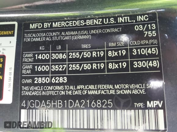 ✅ 2013 Mercedes-Benz M 350 • VIN: 4JGDA5HB1DA216825 • Лот: 42854942. Опубликован ранее на IAAI с пробегом 100 258 миль. Бесплатный доступ к архиву аукционных продаж из США и подробный отчёт об истории автомобиля на DreamBid. Изображение 9.