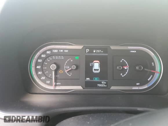 2023 Hyundai Tucson Blue z VIN KM8JBCA15PU087545, wystawiony jako Copart lot #84540595 z przebiegiem 75 023 mil mil oraz Szkoda całkowita • Salvage title. Historia ofert i sprzedaży dostępna na DreamBid. Obrazek 9.