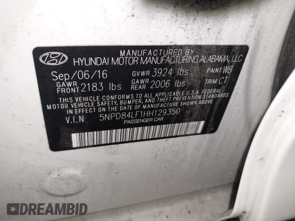 ✅ 2017 Hyundai Elantra SE • VIN: 5NPD84LF1HH129350 • Lot: 42893854. Listed on IAAI with 77,740 mi. Free auction sales archive from the USA and detailed vehicle history report at DreamBid. Image 9.