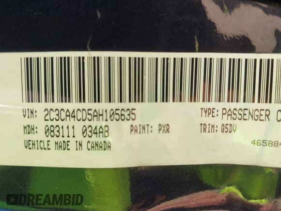 ✅ 2010 Chrysler 300 Touring • VIN: 2C3CA4CD5AH105635 • Lot: 43467722. Listed on IAAI with 160,329 mi. Free auction sales archive from the USA and detailed vehicle history report at DreamBid. Image 9.