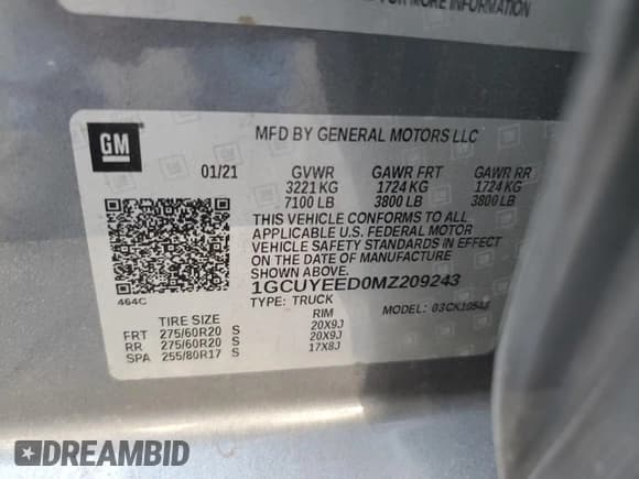 ✅ 2021 Chevrolet Silverado 1500 RST • VIN: 1GCUYEED0MZ209243 • Lot: 73574844. Wystawiony na Copart z przebiegiem 102 940 mil. Bezpłatny archiwum sprzedaży aukcyjnych z USA i szczegółowy raport historii pojazdu na DreamBid. Zdjęcie 12.