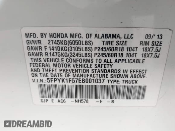 ✅ 2014 Honda Ridgeline RTL • VIN: 5FPYK1F57EB001037 • Lot: 41472136. Wystawiony na IAAI z przebiegiem 140 246 mil. Bezpłatny archiwum sprzedaży aukcyjnych z USA i szczegółowy raport historii pojazdu na DreamBid. Zdjęcie 9.