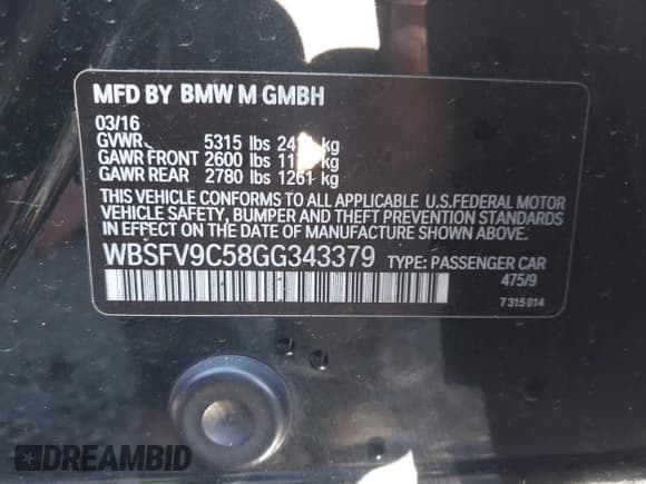 ✅ 2016 BMW M5 • VIN: WBSFV9C58GG343379 • Lot: 43578857. Wystawiony na IAAI z przebiegiem 62 517 mil. Bezpłatny archiwum sprzedaży aukcyjnych z USA i szczegółowy raport historii pojazdu na DreamBid. Zdjęcie 9.