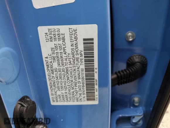 ✅ 2025 Honda Passport TrailSport • VIN: 5FNYF8H60SB015160 • Lot: 86213985. Listed on Copart with 7,808 mi. Free auction sales archive from the USA and detailed vehicle history report at DreamBid. Image 14.