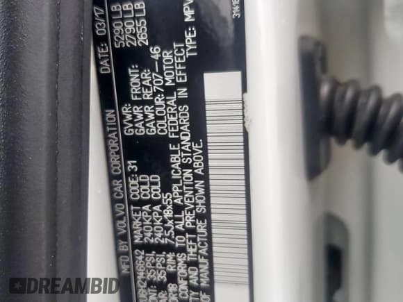 ✅ 2017 Volvo XC60 Inscription • VIN: YV440MRU6H2146642 • Лот: 60783215. Опубликован ранее на Copart с пробегом Не указан. Бесплатный доступ к архиву аукционных продаж из США и подробный отчёт об истории автомобиля на DreamBid. Изображение 13.