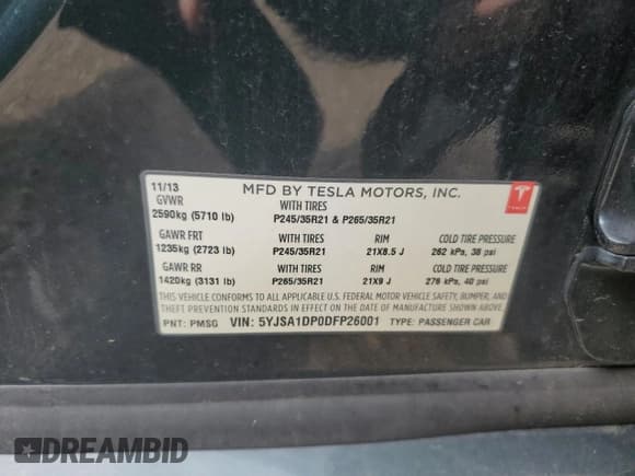 ✅ 2013 Tesla Model S Performance • VIN: 5YJSA1DP0DFP26001 • Lot: 62592675. Wystawiony na Copart z przebiegiem Nie podano. Bezpłatny archiwum sprzedaży aukcyjnych z USA i szczegółowy raport historii pojazdu na DreamBid. Zdjęcie 13.