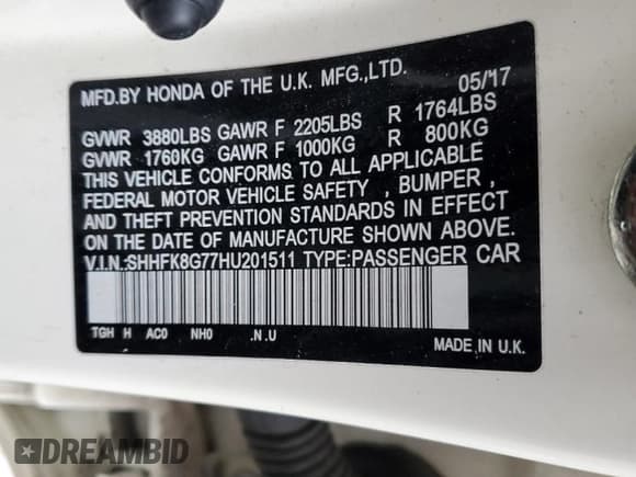 ✅ 2017 Honda Civic Type R Touring • VIN: SHHFK8G77HU201511 • Lot: 44076825. Wystawiony na Copart z przebiegiem Nie podano. Bezpłatny archiwum sprzedaży aukcyjnych z USA i szczegółowy raport historii pojazdu na DreamBid. Zdjęcie 12.