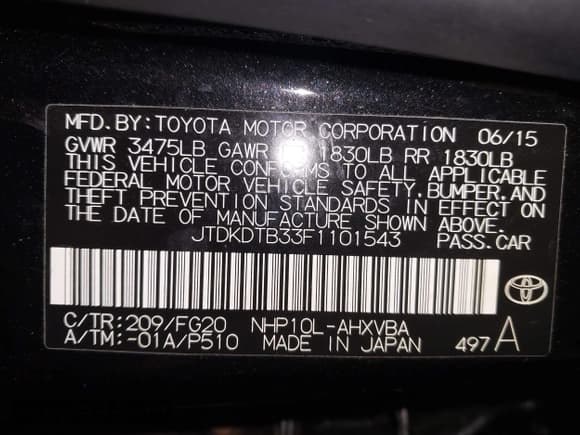 ✅ 2015 Toyota Prius One • VIN: JTDKDTB33F1101543 • Lot: 43441213. Listed on IAAI with 25,445 mi. Free auction sales archive from the USA and detailed vehicle history report at DreamBid. Image 9.