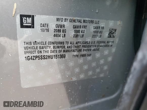 ✅ 2017 Buick LaCrosse Essence • VIN: 1G4ZP5SS2HU151369 • Lot: 74151874. Wystawiony na Copart z przebiegiem Nie podano. Bezpłatny archiwum sprzedaży aukcyjnych z USA i szczegółowy raport historii pojazdu na DreamBid. Zdjęcie 13.