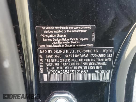 ✅ 2014 Porsche Boxster • VIN: WP0CA2A84ES121667 • Lot: 87510945. Wystawiony na Copart z przebiegiem 62 689 mil. Bezpłatny archiwum sprzedaży aukcyjnych z USA i szczegółowy raport historii pojazdu na DreamBid. Zdjęcie 13.