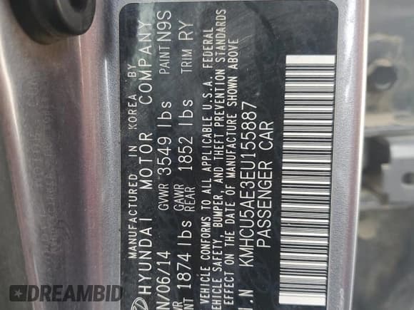 ✅ 2014 Hyundai Accent SE • VIN: KMHCU5AE3EU155887 • Лот: 74614674. Опубликован ранее на Copart с пробегом Не указан. Бесплатный доступ к архиву аукционных продаж из США и подробный отчёт об истории автомобиля на DreamBid. Изображение 12.