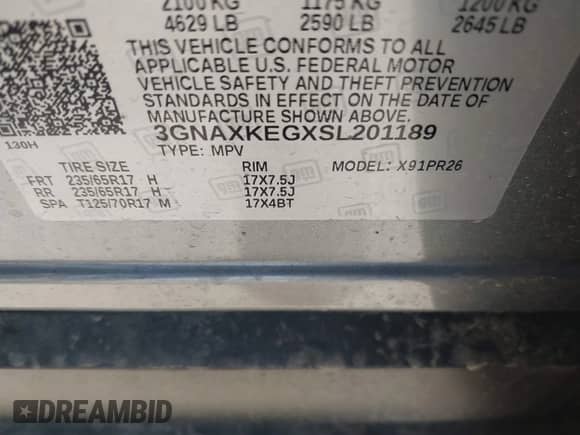 2025 Chevrolet Equinox FWD ACTIV с VIN 3GNAXKEGXSL201189, выставлен на аукционе IAAI как лот 42251229 с пробегом 6 962 миль миль и . История ставок и продаж доступна на DreamBid. Изображение 9.