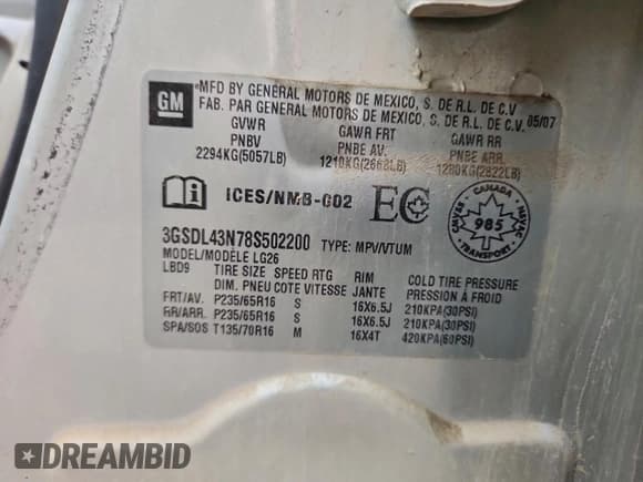 ✅ 2008 Saturn VUE XE • VIN: 3GSDL43N78S502200 • Lot: 94181445. Wystawiony na Copart z przebiegiem Nie podano. Bezpłatny archiwum sprzedaży aukcyjnych z USA i szczegółowy raport historii pojazdu na DreamBid. Zdjęcie 13.