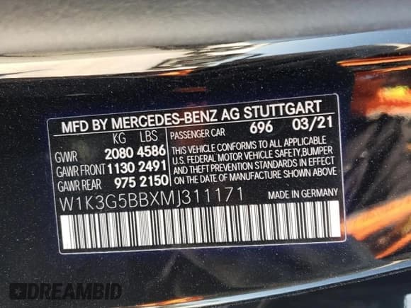 ✅ 2021 Mercedes-Benz A 35 AMG • VIN: W1K3G5BBXMJ311171 • Лот: 57801263. Опубликован ранее на Copart с пробегом 24 187 миль. Бесплатный доступ к архиву аукционных продаж из США и подробный отчёт об истории автомобиля на DreamBid. Изображение 14.