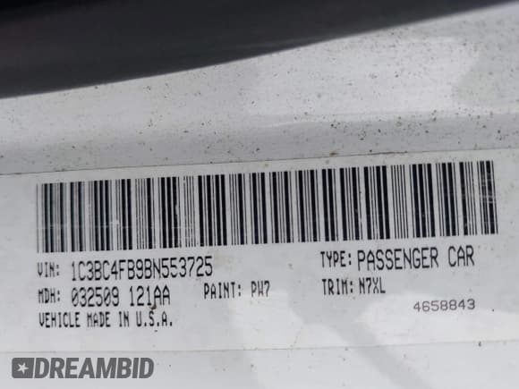✅ 2011 Chrysler 200 LX • VIN: 1C3BC4FB9BN553725 • Lot: 43651405. Listed on IAAI with 144,603 mi. Free auction sales archive from the USA and detailed vehicle history report at DreamBid. Image 9.