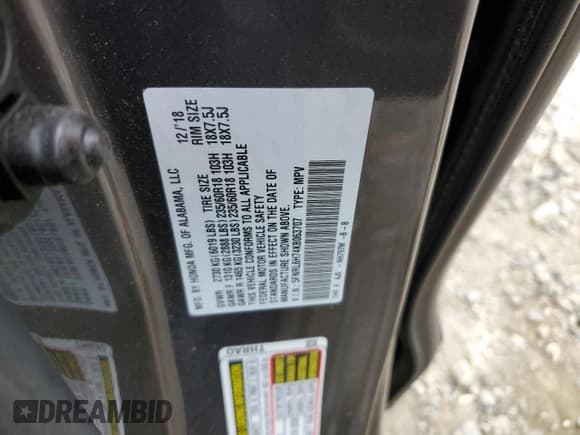 ✅ 2019 Honda Odyssey EX-L • VIN: 5FNRL6H74KB063707 • Lot: 86241685. Wystawiony na Copart z przebiegiem 60 476 mil. Bezpłatny archiwum sprzedaży aukcyjnych z USA i szczegółowy raport historii pojazdu na DreamBid. Zdjęcie 14.