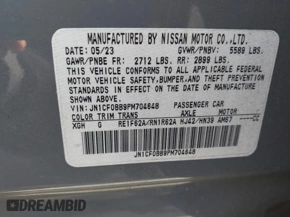 ✅ 2023 Nissan ARIYA Engage • VIN: JN1CF0BB9PM704648 • Lot: 43155736. Listed on IAAI with 10,767 mi. Free auction sales archive from the USA and detailed vehicle history report at DreamBid. Image 9.