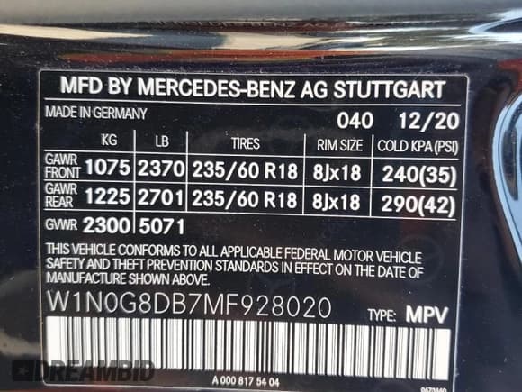 ✅ 2021 Mercedes-Benz GLC 300 • VIN: W1N0G8DB7MF928020 • Lot: 42635625. Listed on Copart with 56,150 mi. Free auction sales archive from the USA and detailed vehicle history report at DreamBid. Image 14.