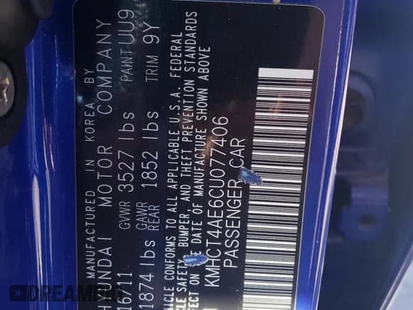 ✅ 2012 Hyundai Accent GLS • VIN: KMHCT4AE6CU077406 • Lot: 75953534. Listed on Copart with 197,453 mi. Free auction sales archive from the USA and detailed vehicle history report at DreamBid. Image 12.