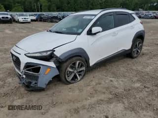 2021 Hyundai Kona Ultimate with VIN KM8K53A5XMU710457, listed as a Copart auction lot 58207305 with 80,716 mi miles and Salvage title. Bid and sale history available at DreamBid. Image 1.