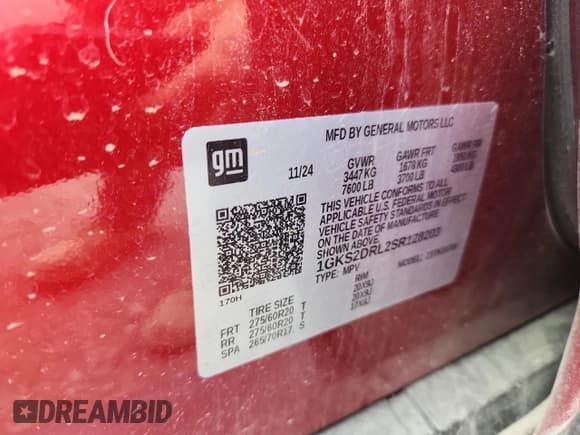 ✅ 2025 GMC Yukon Denali • VIN: 1GKS2DRL2SR128203 • Лот: 66365485. Опубликован ранее на Copart с пробегом 15 267 миль. Бесплатный доступ к архиву аукционных продаж из США и подробный отчёт об истории автомобиля на DreamBid. Изображение 13.