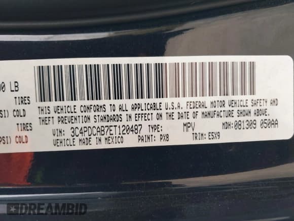 ✅ 2014 Dodge Journey American Value • VIN: 3C4PDCAB7ET120487 • Lot: 43634242. Listed on IAAI with 117,120 mi. Free auction sales archive from the USA and detailed vehicle history report at DreamBid. Image 9.