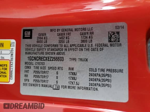 2014 Chevrolet Silverado 1500 LT с VIN 1GCNCRECXEZ266603, выставлен на аукционе Copart как лот 59820765 с пробегом 101 264 миль миль и Списание • Salvage title. История ставок и продаж доступна на DreamBid. Изображение 12.